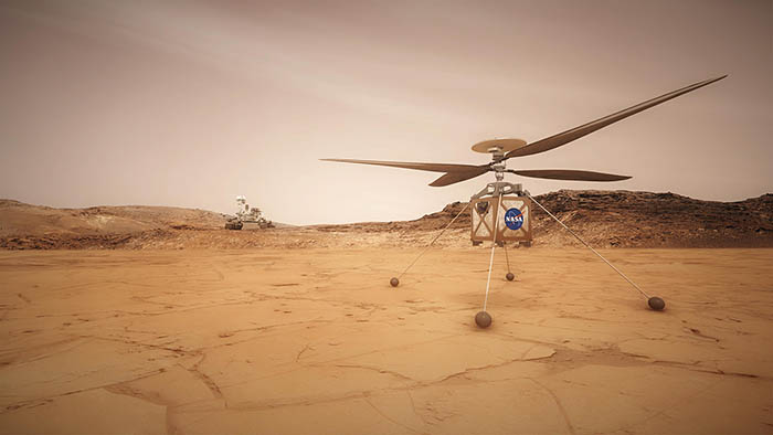 Artist concept shows the Mars Helicopter Scout