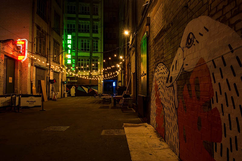 Tontine lane, with view of the Tontine Incubator.