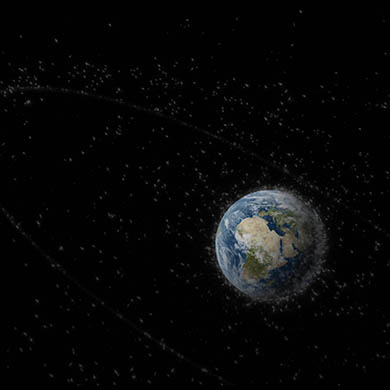 Space debris illustration.