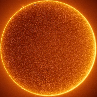 International Space Station passes in front of the Sun