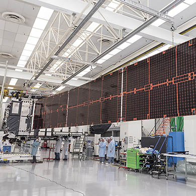 Deployed solar arrays of Intelsat 35e